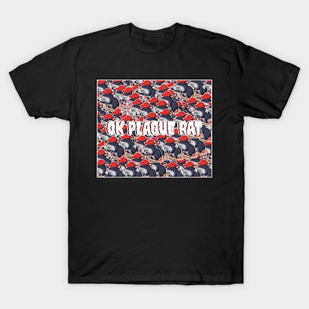 OK Plague Rat Red Hat Crowd Design Square T-Shirt by aaallsmiles